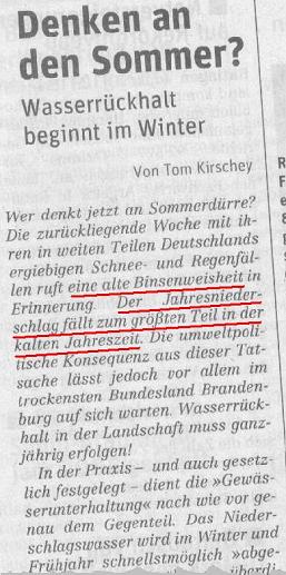 Ausschnitt Tageszeitung ND (Neues Deutschland) 02.01.2006, Klick zeigt Gesamtausschnitt