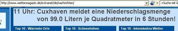 Screenshot am 16.05.2006 wettermagazin.de