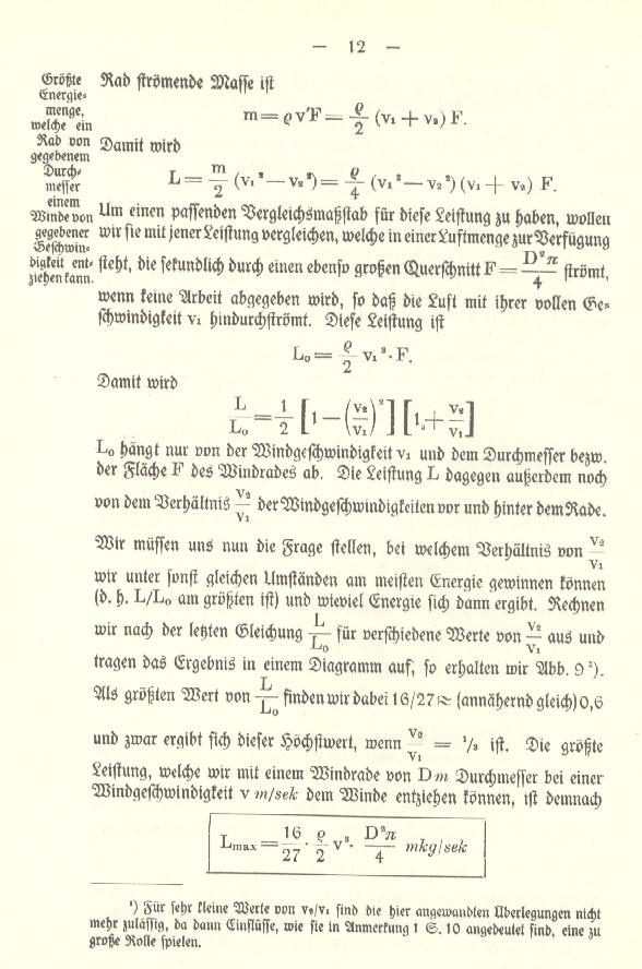 Reprint der Betz-Schrift von 1926, Seite 12