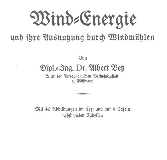 Reprint der Betz-Schrift von 1926