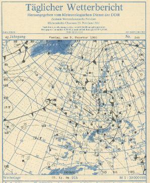 Beispiel für die Titelseite eines täglichen Wetterberichtes