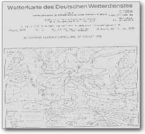 Ausschnitt Titelseite Wetterkarte DWD (Hamburg) 1978