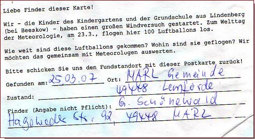 Kopie (verkleinert) der Postkarte aus 49448 Lemförde