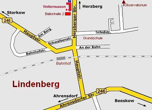 grober Straßenplan von Lindenberg mit Parkplatz