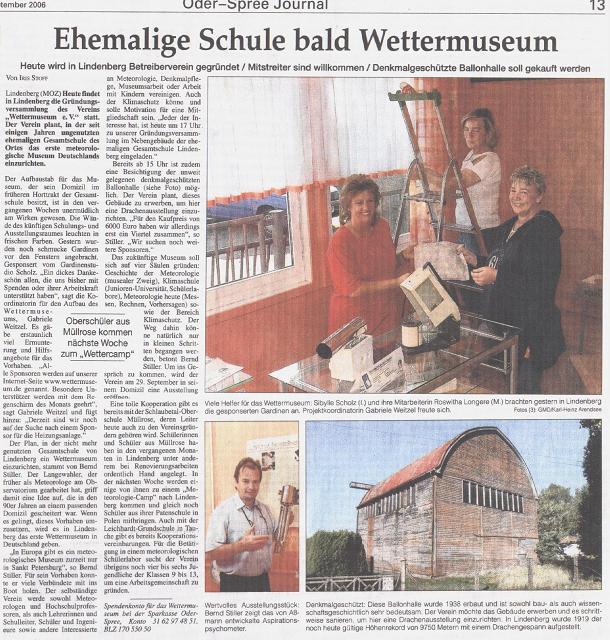 Ausriss MOZ 15.09.2006, Klick vergrößert