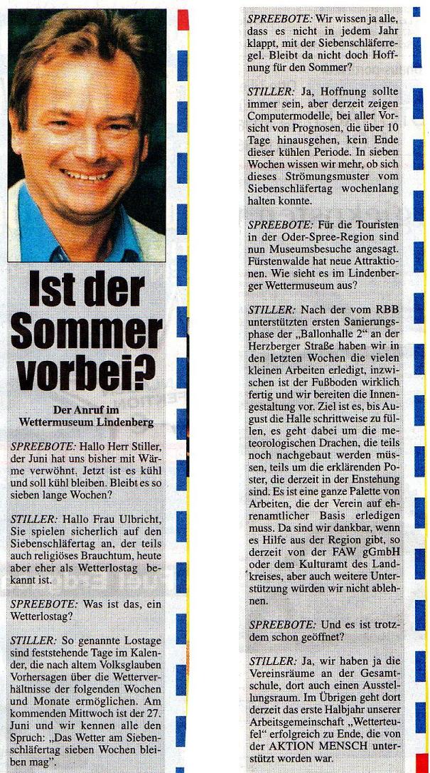 Ausriss Spreebote 23.06.2007