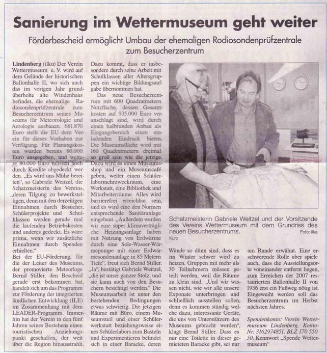 Ausriss Märkischer Sonntag ...