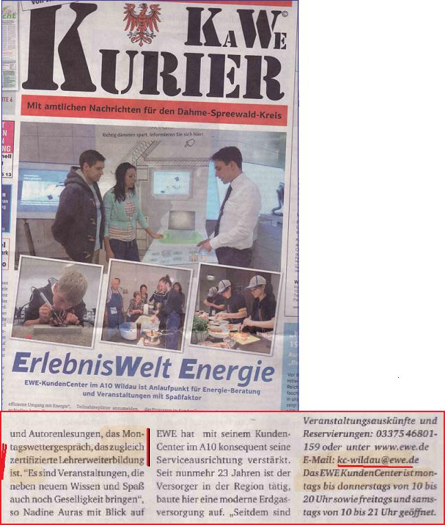 Ausriss KW Kurier ...