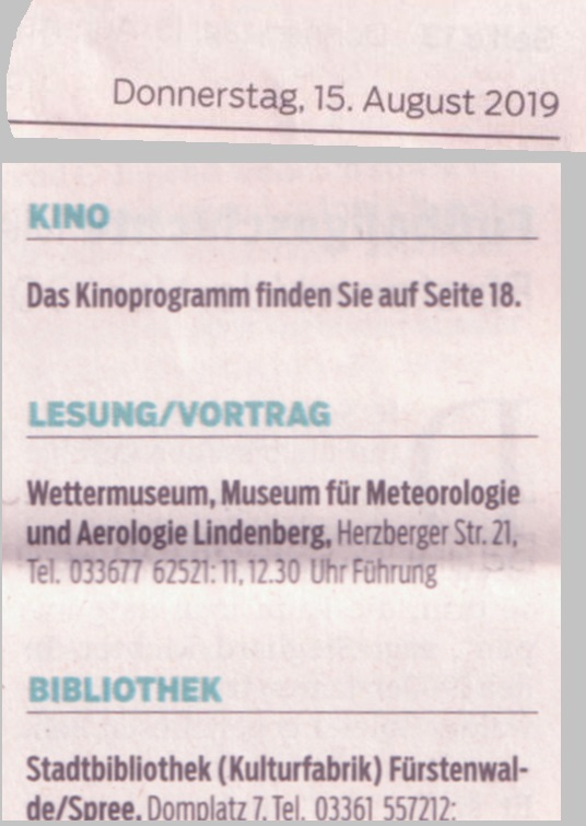 Ausriss ...