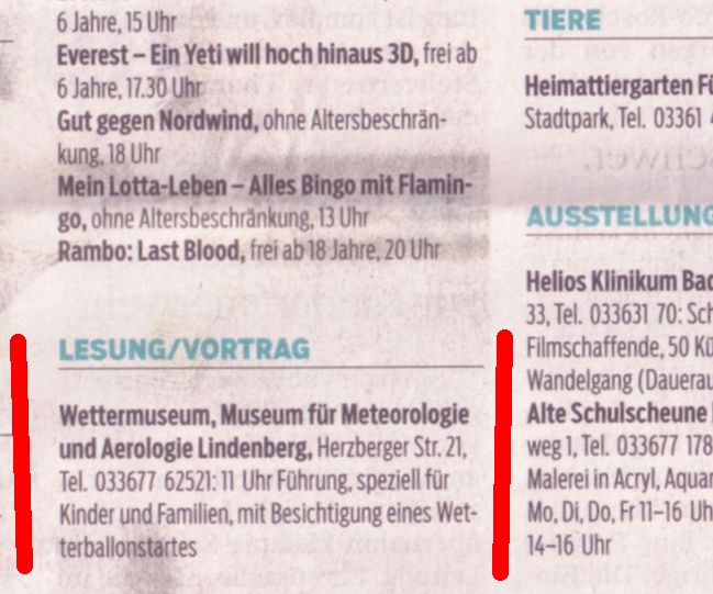 Ausriss ...