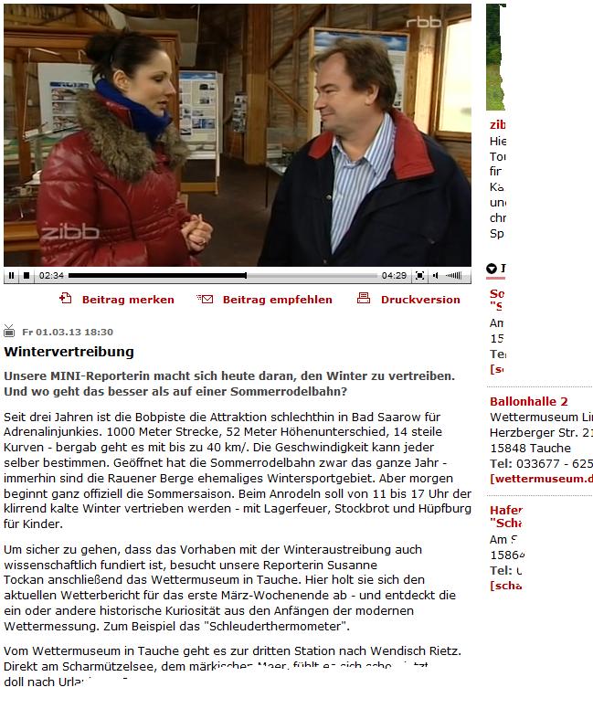 Screenshot rbb Sendungsbericht