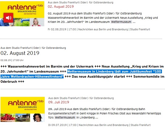 Screenshot Antenne Brandenburg im Web
